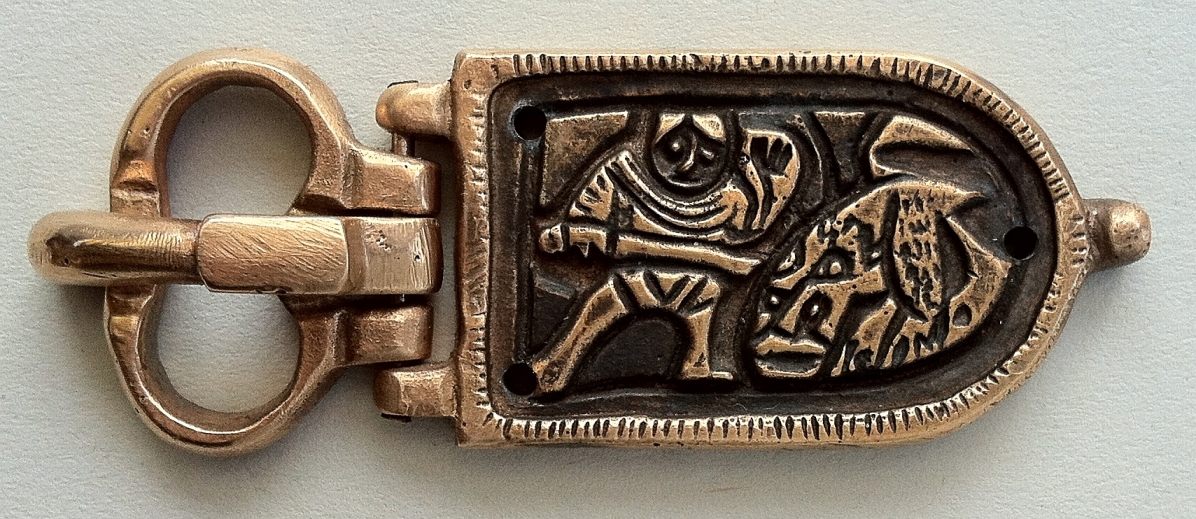 M0036 Byzantinische Gürtelschnalle Gladiator und Löwe